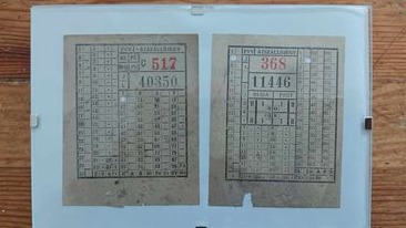 retró 2 db.villamosjegy képtartóban 3500 Ft 